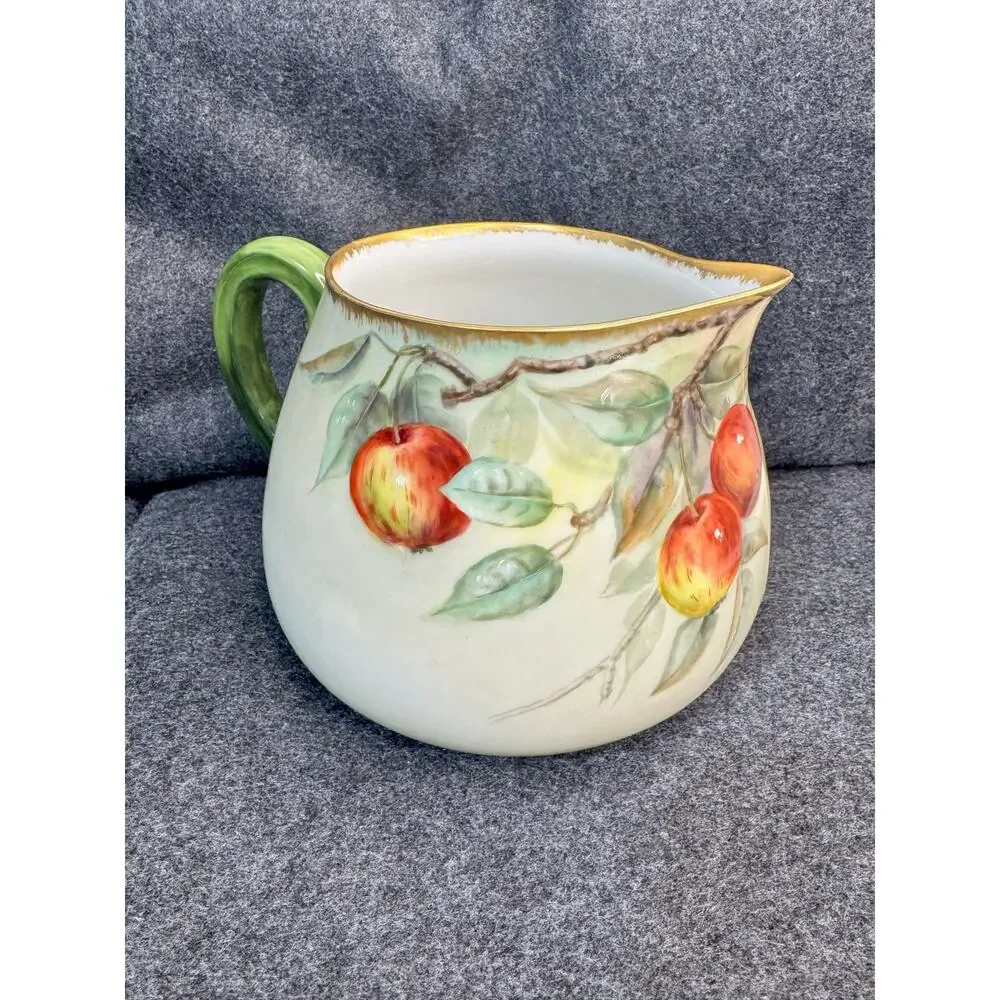 Antique Tressemanes & Vogt (T&V) Limoges France Porcelain Cider Pitcher A.A.R
